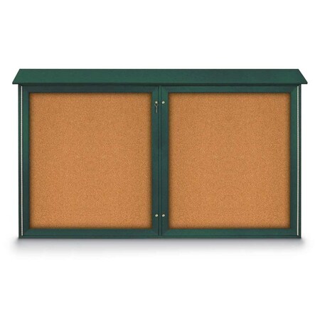 United Visual Products Open Faced Traditional Rounded Corkboard UV646ARC-GOLD-CORK